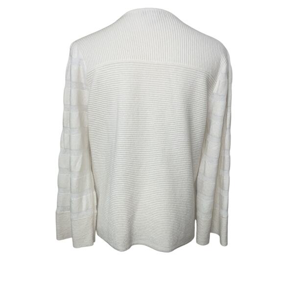 Club Monaco Striped Sweater Ivory Wide Sleeves Medium Wool/alpaca Blend - Picture 4 of 6
